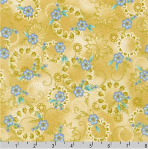 Jaikumari Fabric: Flower Circle Cream (per 1/4 metre) | 