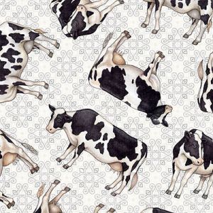 Greener Pastures Fabric: Cows White (per 1/4 metre) | 