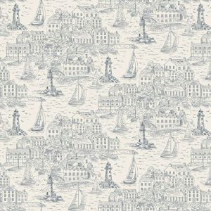 High Tide Fabric: Harbour View, Cream | 