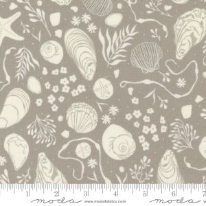 Seaglass Summer fabric: Tide Pool Novelty Shells, Sandstone | 