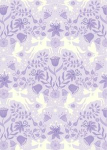 Glow Fairies fabric: Fairy Friends on Light Dusk Lilac | 