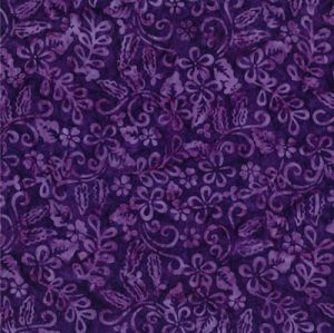 Mystic Vineyard Batik Fabric: Plumeria Purple | 