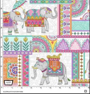 Elephant Cavalcade fabrics: Elephant Patchwork | 