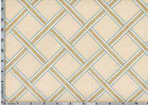 William Morris Merton Fabric: Gilt Trellis Aqua (per 1/4 metre) | 