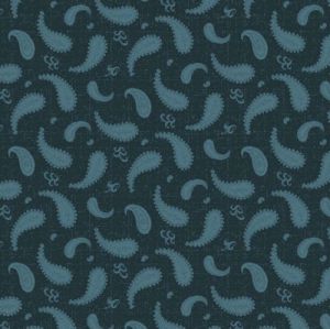 Rainbow Sampler fabric: Large Paisley Teal (per 1/4 metre) | 