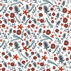 Spice Fabric: Flower Sprigs White (per 1/4 metre) | 