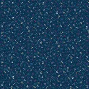 Luna Fabric: Zodiac, Blue | 