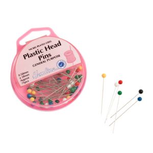 Hemline Plastic Coloured Headed Pins | 