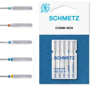 Schmetz Basic Combi Machine Needles Mixed Pack of Universal Jeans and Stretch | 