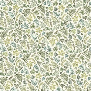 Wild Harvest fabric: Ferns, White | 