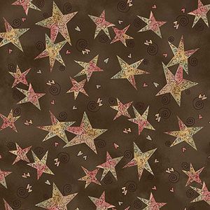 One S1ster Fabrics: Stars Brown (per 1/4 metre) | 