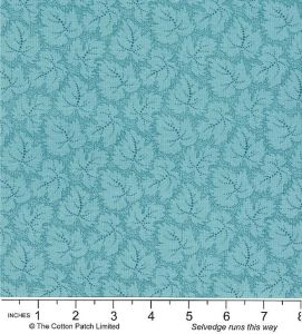 Classic Coordinates Fabric: Leaf on Teal (per 1/4 metre) | 