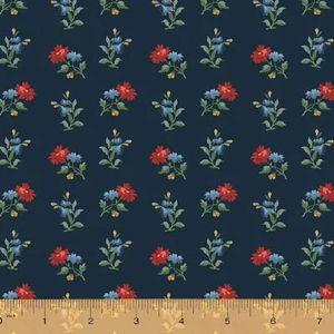 Camilla Fabric: Boutonniers Navy (per 1/4 metre) | 