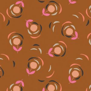 Meadow Safari Flower on Rust (per 1/4 metre) | 