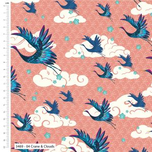 Meditations on Japan fabric: Crane and Clouds | 