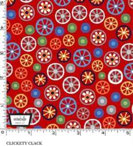 Trains fabric: Clickerty Clack, Red | 