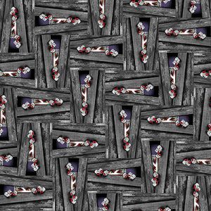 Hocus Pocus Halloween Fabric: Peeking Mummies Grey (per 1/4 metre) | 