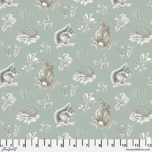 Woodland Blooms fabric: Squirrel and Hedgehog Sky (per 1/4 metre) | 