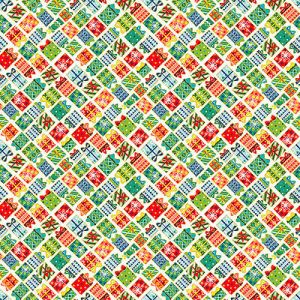 Santa Express fabric: Presents White (per 1/4 metre) | 