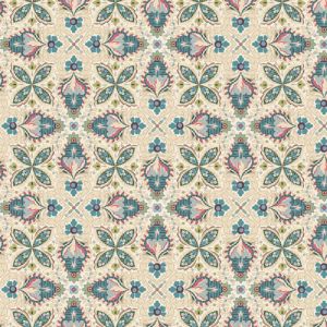 Midnight Meadow fabric: Tile Geo, Cream | 