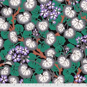 Kaffe Fassett Collective: Climbing Geraniums Black (per 1/4 metre) | 