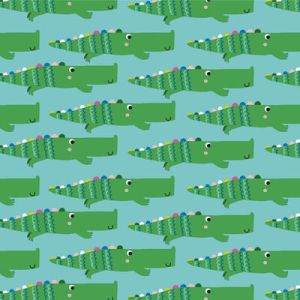 Rainbow Friends Fabric: Alligators Blue (per 1/4 metre) | 