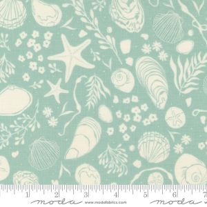 Seaglass Summer fabric: Tide Pool Novelty Shells, Ocean Air | 