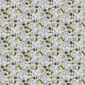 Covent Garden Fabric: Packed Florals White (per 1/4 metre) | 