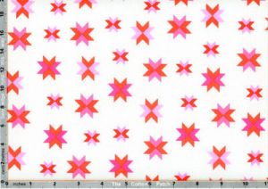 Daisy Chain: Quilt Block Coral (per 1/4 metre) | 