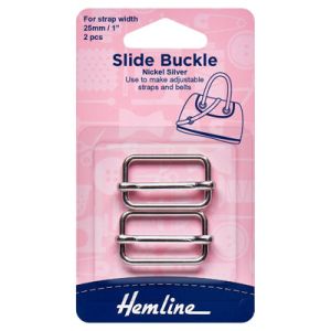 Hemline Slide Buckle Nickel 25mm | 