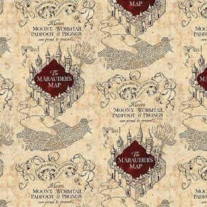 Harry Potter Fabric: Marauder's Map Paper (per 1/4 metre) | 