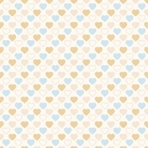 Quilters Basic Harmony: Hearts Blue/Taupe (per 1/4 metre) | 