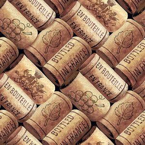 Vineyard Valley fabric: Packed Wine Corks Bordeaux (per 1/4 metre) | 