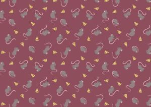 Small Things Country Creatures Fabric: Mice Claret Lewis and Irene | 