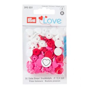 Prym Love Colour Heart Snaps Red Pink & White | 