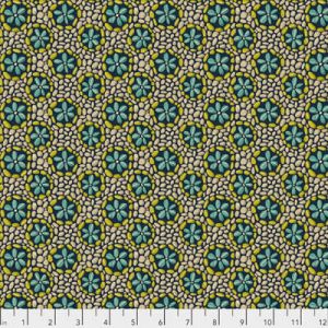 Land Art fabric: Stone Flowers Navy (per 1/4 metre) | 