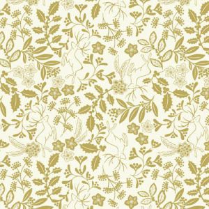 Noel Fabric: Reindeers & Foliage Cream/Gold (per 1/4 metre) | 