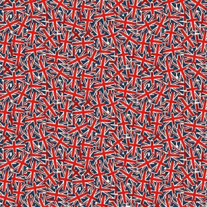 London Revival fabric: Union Jacks Blue (per 1/4 metre) | 