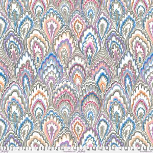 Kaffe Fassett Collective Marble Scallops Fabric, Grey | 