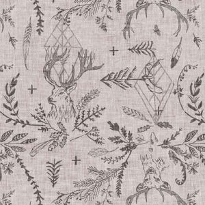 Forest Fable Fabric: Majestic Elks Natural (per 1/4 metre) | 