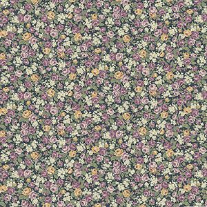 Quilt Gate Florals: Packed Florals Navy (per 1/4 metre) | 