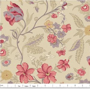 Wildflower Cottage fabric: Multi Floral, Cream | 