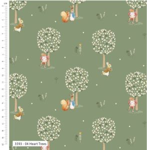 Peter Rabbit Fabric: Heart Trees | 