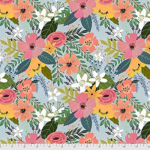 Mia Charro Farm Friends fabric: Floral Blue (per 1/4 metre) | 