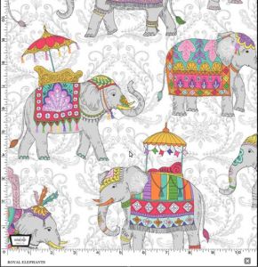 Elephant Cavalcade fabrics: Royal Elephants | 