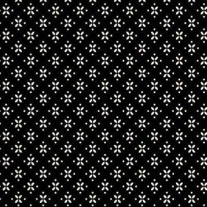 Nellie's Shirtings Fabric: Star Flower Black (per 1/4 metre) | 