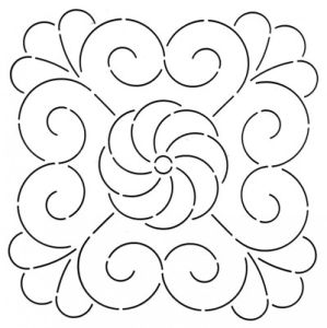 Quilt Stencil  9 3/4' Whirl Square | 