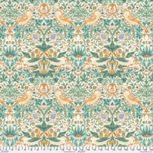 William Morris Buttermere Fabric: Strawberry Thief Mint (per 1/4 metre) | 