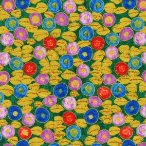 Gustav Klimt fabric: Multi Flowers Metallic | 