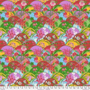 Temple Garden fabric: Floral Fans Multi (per 1/4 metre) | 